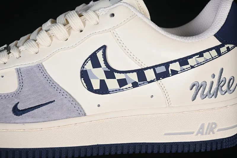 All categories Nk Air Force 1 Air Force series Nk Air Force 1 Low Air Force low-top Nike Air Force 1'07 Low Milky white and blue stitching Air Force 1 low-top casual sneakers NH0601-580